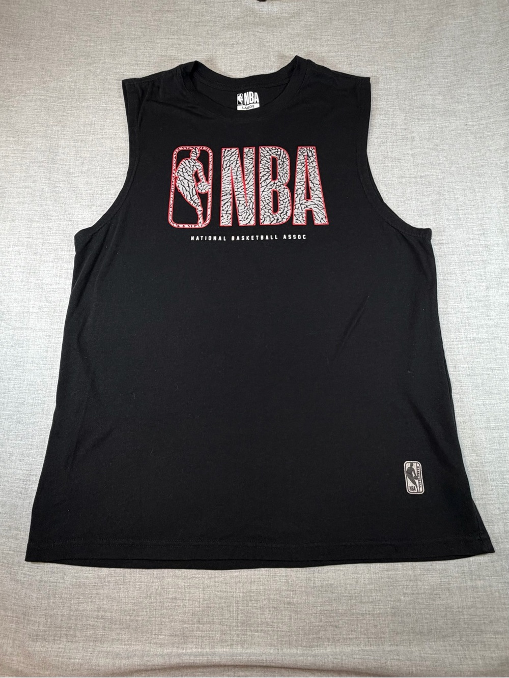 NBA Black Tank Top with Red White Logo